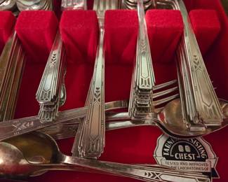 Set of silver plate flatware