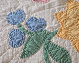 Vintage quilt, floral pattern