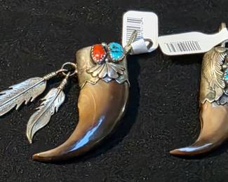 Navajo Coral and Turquoise Charms