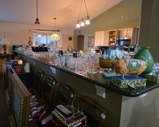 Jim Shore , Crystal Glassware , Deppression Glass , Darque Goblets