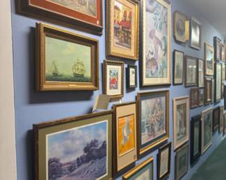 Art is everywhere throughout the store - framed prints, watercolors, vintage oils, beautiful old frames. Come find the perfect piece to finish off your space. 