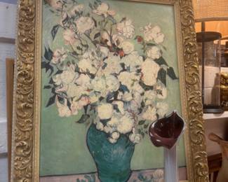 Floral oil with gorgeous frame