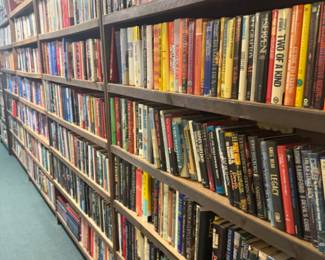Lots of books throughout the store, many titles upstairs to be enjoyed