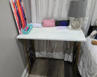 Small table used as a homework station