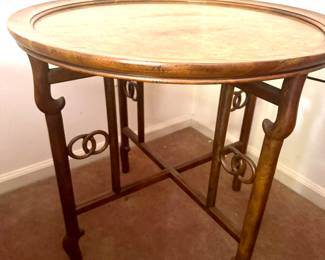 VINTAGE BAKER ASIAN END TABLE BY MICHAEL TAYLOR 24"T×26"W
