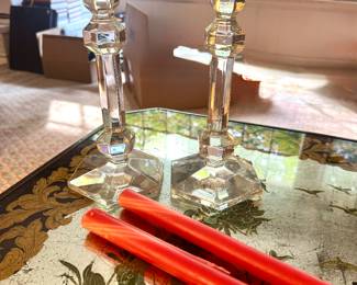 Chrystal Val St. Lambert Candlesticks