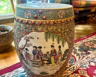 Satsuma Style Porcelain Garden Stool
