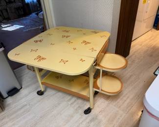 1950s Butterfly Tea Cart with Swing Trays