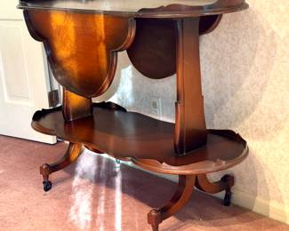 Regency style drop leaf mahogany tea trolly