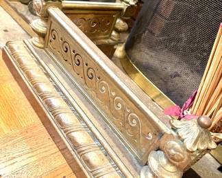 Brass and Copper Antique Fireplace Fender