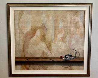Colombian Painter Fernando Devis - Framed: 62" x 67", Painting: 49" x 57 1/2", 1988.