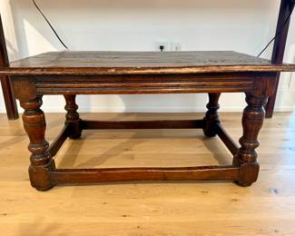 Solid oak, English stool or coffee table