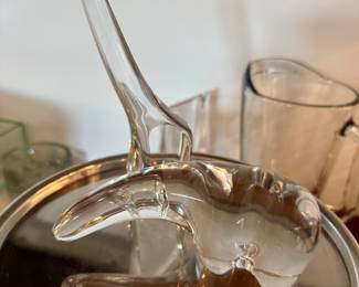 Baccarat Crystal Anteater and Giraffe