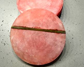 Antique rose quartz coasters