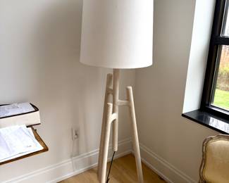 Crate & Barrel Lockeland Natural Wood Tripod Lamp