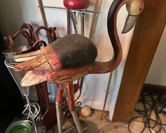 Wooden flamingo 
