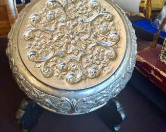 Sterling Metal floral and foliage Bowl