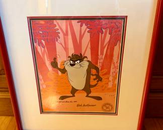 Framed Tasmanian Devil Signed Art