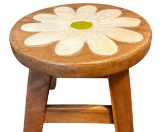 Wooden Handcrafted Daisy Stool 