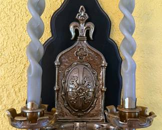 Brass wall sconces