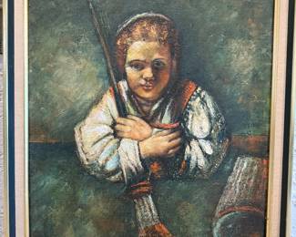 Repro “A Girl with a Broom” (Rembrandt’s workshop)