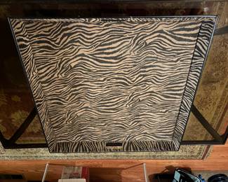 Zebra print ottoman tray (30" x 30")
