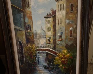 Oil painting on canvas in wood frame 31" x 39"
