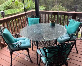 5 piece wrought iron table and chairs set