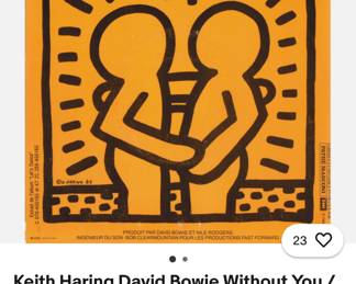 David Bowie Without You, Keith Haring Cover Art, Framed, $150
The vinyl is included, but is not framed.