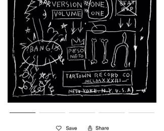 Framed, $275
12x12 inches
Vinyl, Music & Art from Basquiat