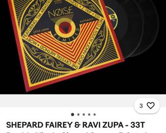 Shepard Fairey & Ravi Zuppa Vinyl, Signed & Framed - $175