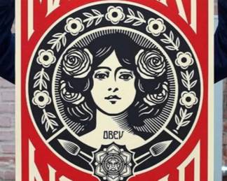 Shepard Fairey, Make Art Not War, 3 color screen print, Signed, Available Framed or Unframed, $50