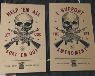 Mightier Than Words, Signed & Numbered screen prints by Ravi Zupa, framed, $75 each