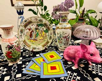 Variety of antiques & collectibles - Asian Art, Navajo Pottery & More. Many houseplants. All Priced to sell.