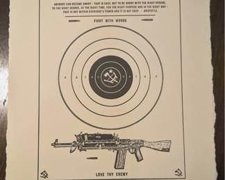 Ravi Zuppa, Framed, Signed & Numbered
$175
Love Thy Enemy, 2017
Letterpress on Cream Cotton paper
13 × 10 in
Edition 69/200