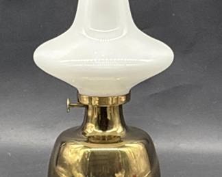 (2) Poulsen Petronella Brass & Glass Oil Lamps