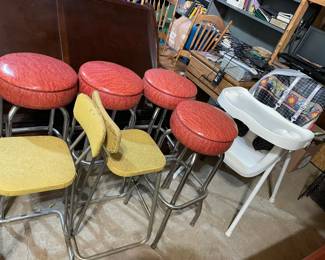 barstools and high chair