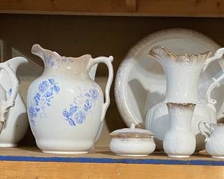 Vintage ewers and full ewer set