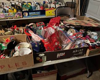 Christmas items in garage 