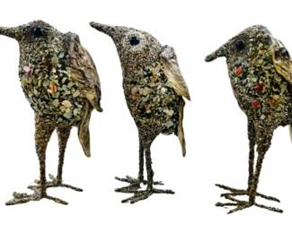 Shore Bird Figures - Sea Shell Encrusted