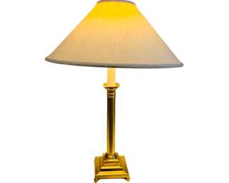 Brass Table Lamp - Doric Column Design With Footed Base