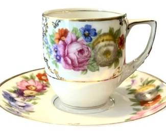 Bavarian Porcelain Demitasse Cup & Saucer