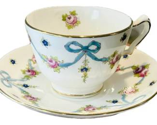 English Crown Staffordshire Porcelain Cup & Saucer