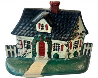 Hand Painted Iron Doorstop - Signed By Artist