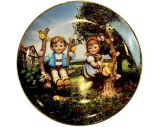 M.J. Hummel - Apple Tree Boy & Girl Collectible Porcelain Plate - Danbury Mint - Signed & Numbered