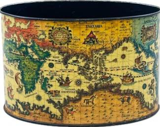 Vintage Mail Holder With Map Design - Oval Shape