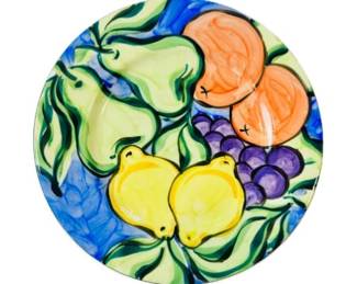 Handmade & Painted Pottery Plate - Signed "Annie Doherly"