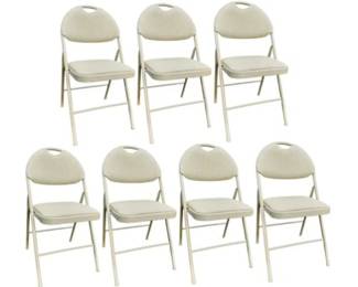 New! Seven Metal Upholstered Folding Chairs