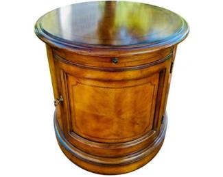 Thomasville Inlaid Drum Table With Interior Storage