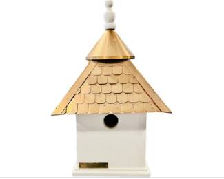 New! Birdhouse With Copper Roof - Signed "the Biltmore Collection By Hatteras Group - Greenville, SC"